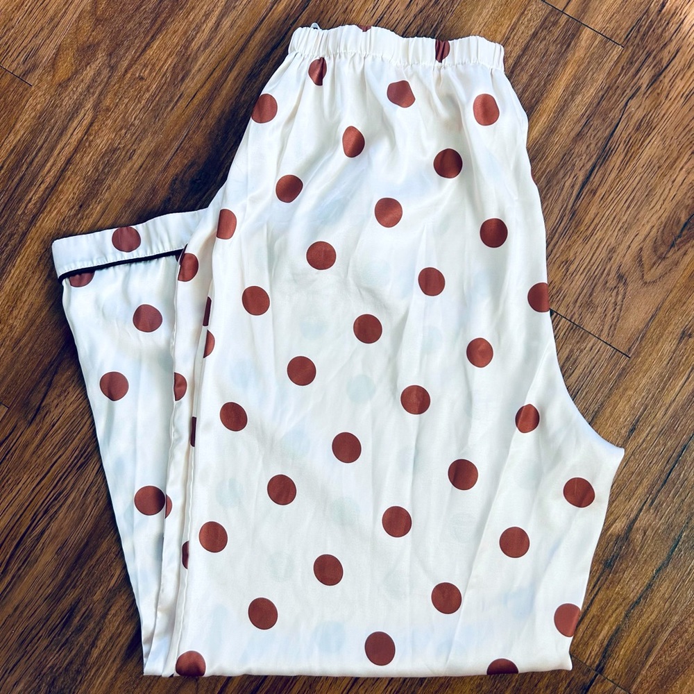 Silk Polka Dot Pajama Pants- NWOT